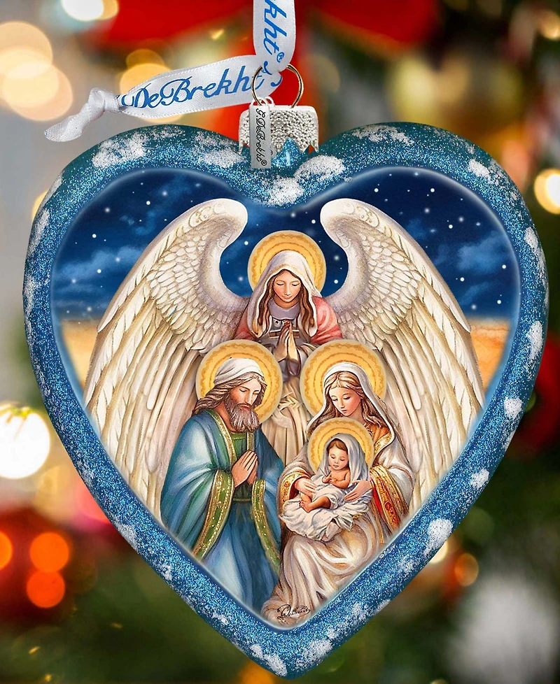 Designocracy Angel's Divine Presence Nativity Heart Lg Collectible Ornaments G. DeBrekht