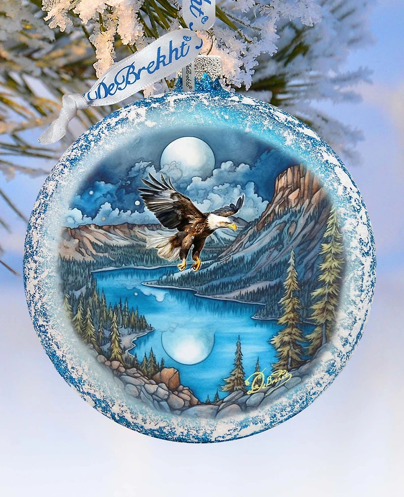 Designocracy Flying Eagle Mercury Glass Christmas Ornaments G. DeBrekht