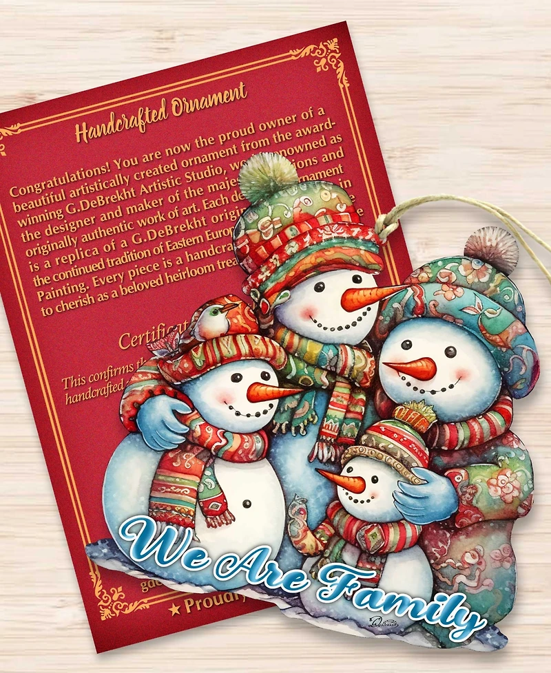 Designocracy Snowmen Family Christmas Wooden Ornaments Holiday Decor G. DeBrekht
