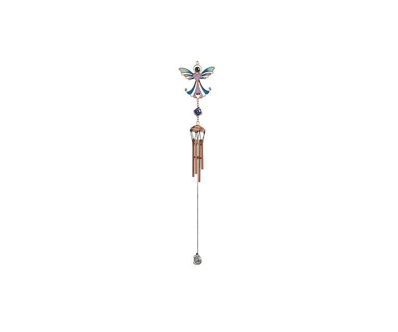 18" Long Angel Copper and Gem Wind Chime