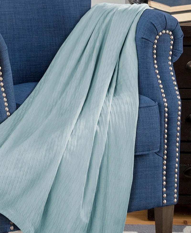 Superior Diamond Pattern All Season Woven Cotton Blanket, California King