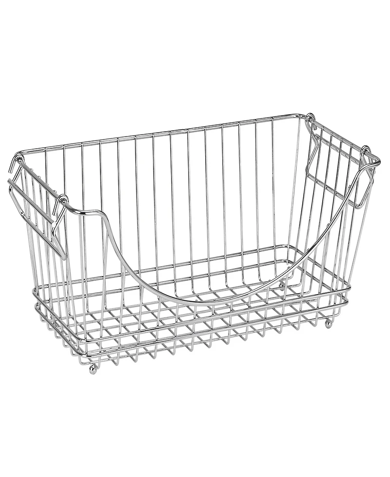 Smart Design Set of 2 Medium Stacking Baskets with Handles, 12.63" x 5.5"