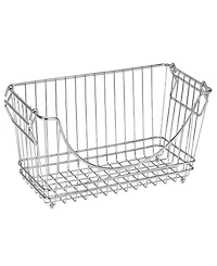 Smart Design Set of 2 Medium Stacking Baskets with Handles, 12.63" x 5.5"