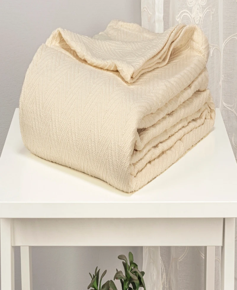 Superior Chevron All Season Cotton Blanket, Full/Queen