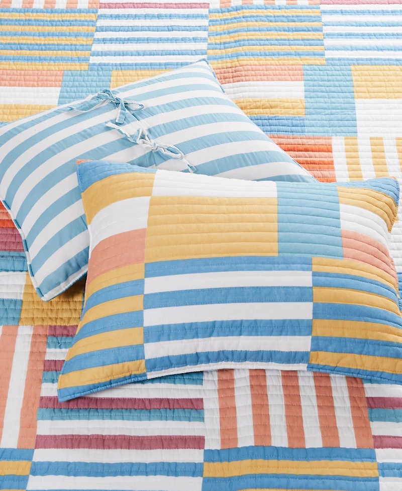 Levtex Sol Stripe Reversible 3-Pc. Quilt Set, Full/Queen