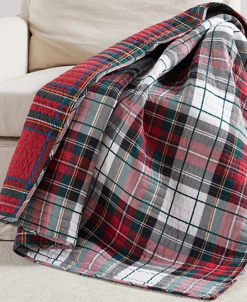 Levtex Spencer Red Plaid Reversible Quilted Throw, 60" x 50"