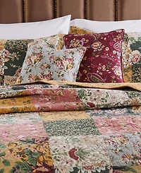 Greenland Home Fashions Antique Chic Floral Print Decorative Pillow Set, 16" x 16"