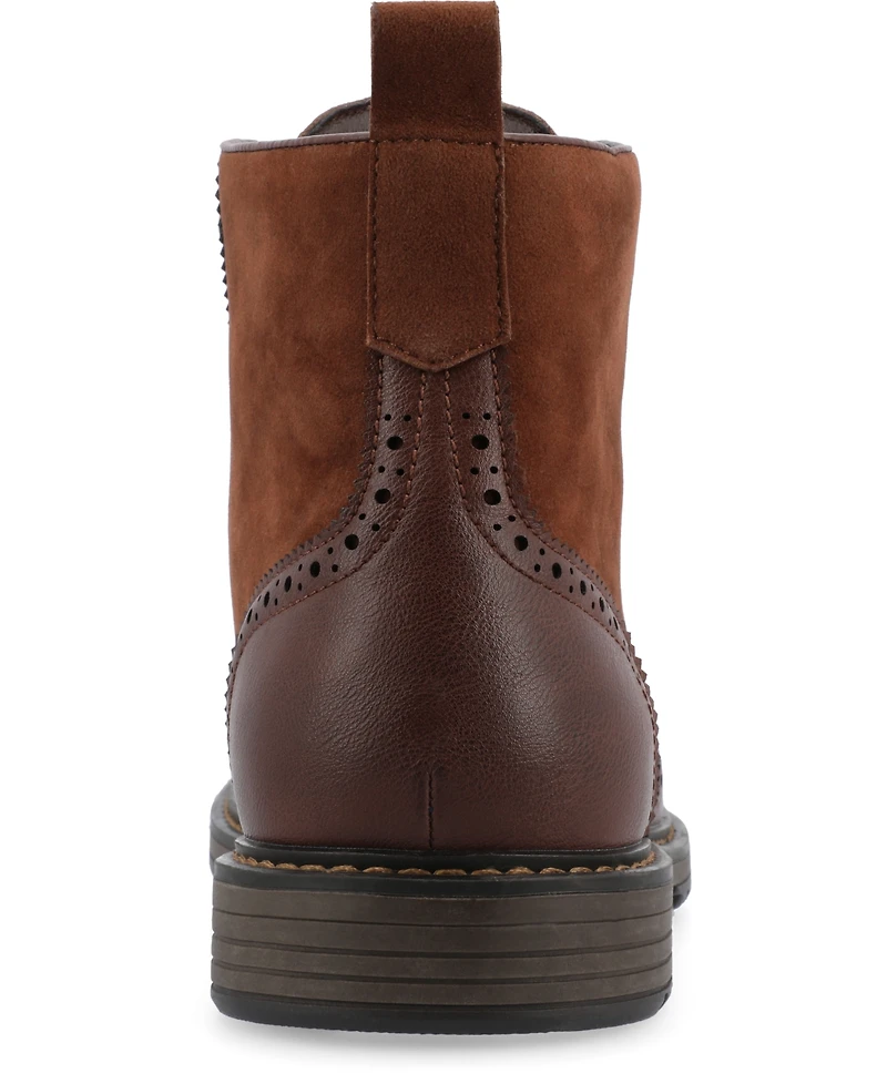 Vance Co. Men's Virgil Tru Comfort Foam Wingtip Lace-Up Ankle Boots
