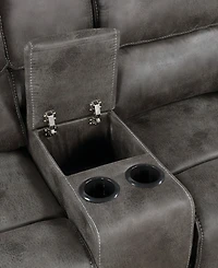 White Label Fleming 80" Power Double Reclining Love Seat with Center Console