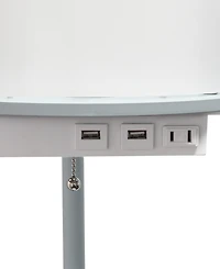 All The Rages Etagere Organizer Storage Floor Lamp with 2 Usb Charging Ports, 1 Charging Outlet