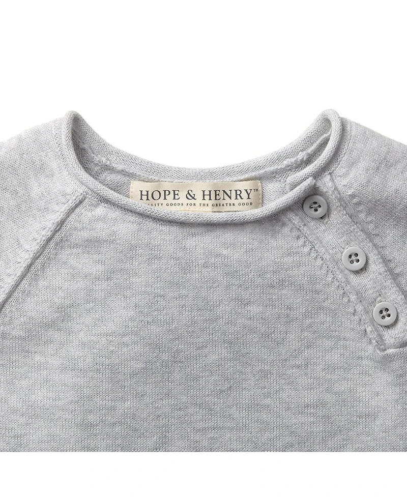 Hope & Henry Baby Boys Raglan Sweater Romper