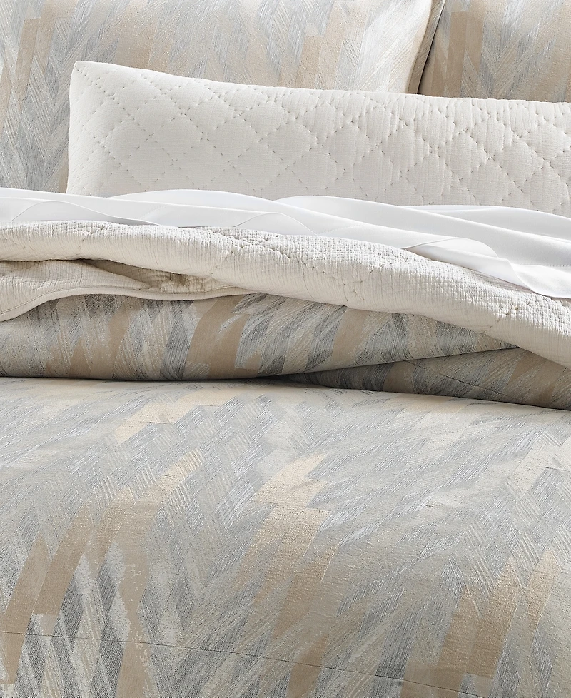 Hotel Collection Textured Chevron 3-Pc. Duvet Cover Set, King, Exclusively at Macy's