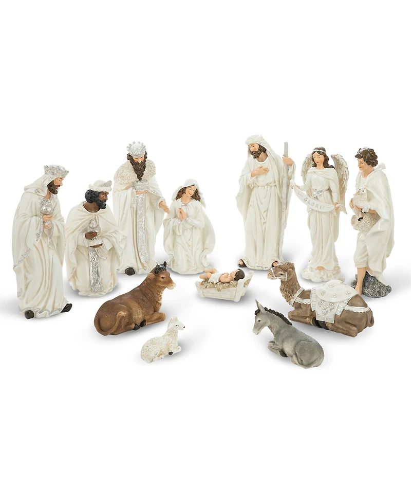 Glitzhome 12 Pieces Oversized Resin Nativity Figurine Set