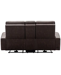 Keegan 77" Leather Power Reclining Console with Power Headrests Loveseat