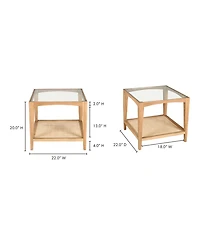 Harrington 22" Oak Square Side Table