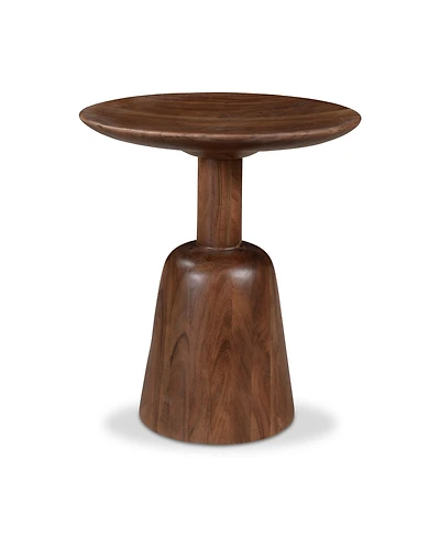 Nels 16" Acacia Wood Round End Table