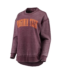 Women's Pressbox Maroon Virginia Tech Hokies Vintage-Like Wash Pullover Sweatshirt