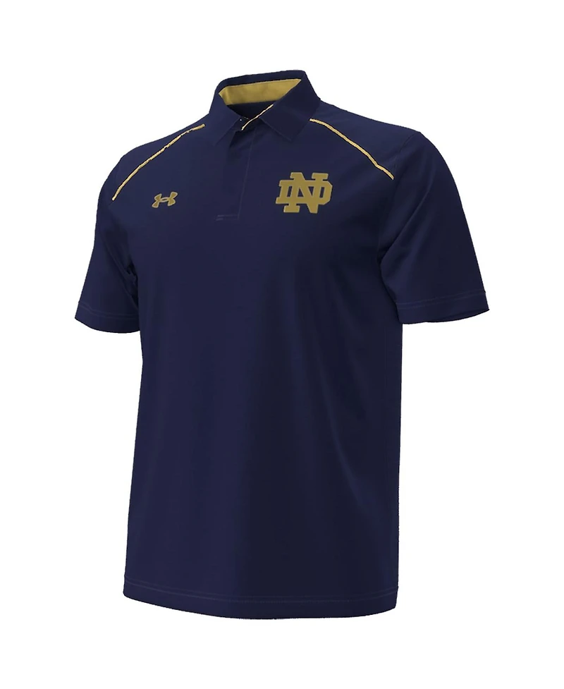 Men's Under Armour Navy Notre Dame Fighting Irish 2023 Aer Lingus College Football Classic Polo Shirt
