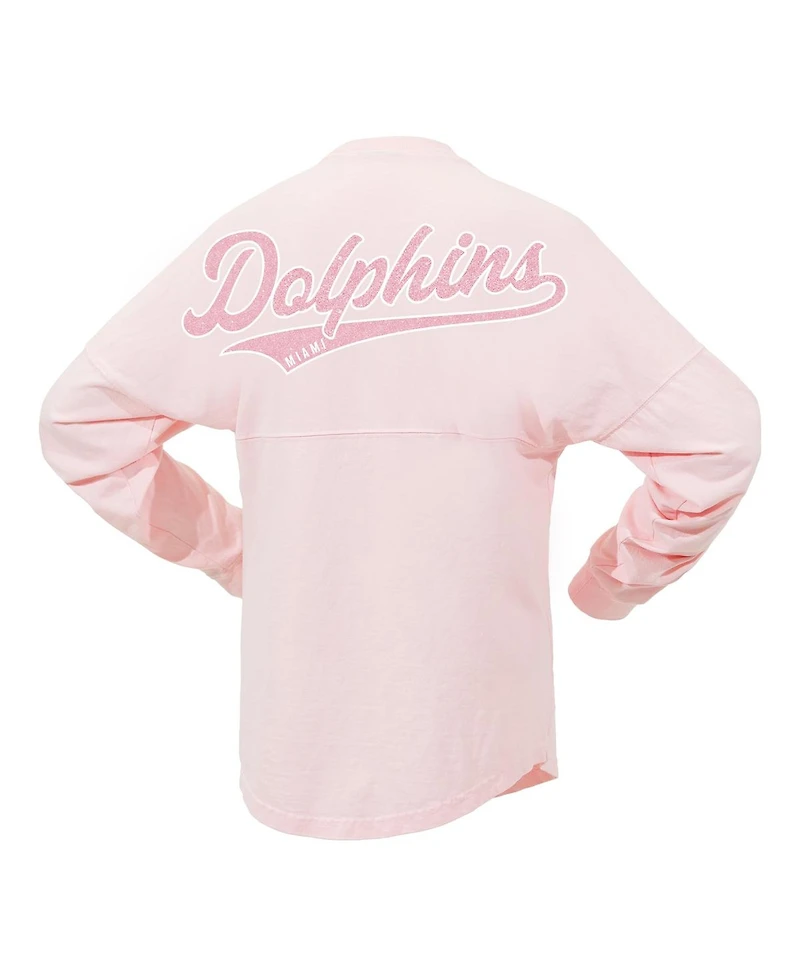 Women's Fanatics Pink Miami Dolphins Millennial Spirit Jersey T-shirt