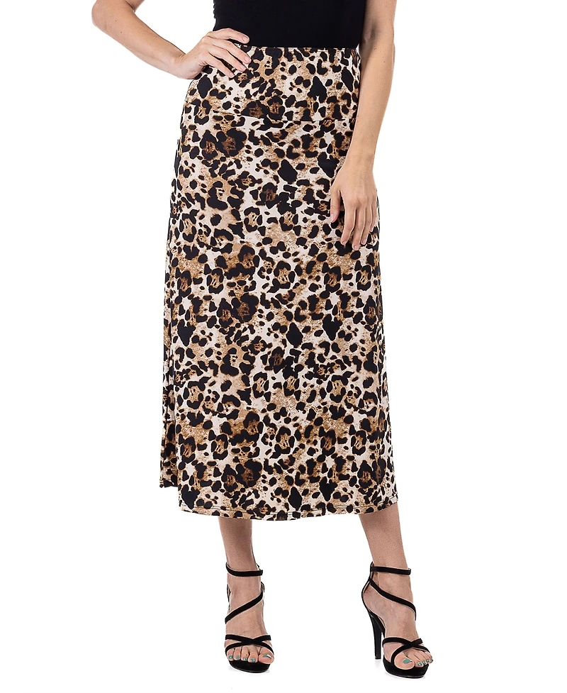 24seven Comfort Apparel Women's Print Maxi Skirt
