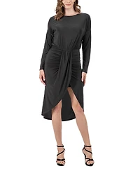 24seven Comfort Apparel Women's Long Sleeve Knee Length Dress