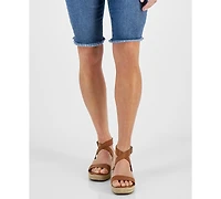Style & Co Petite Raw-Edge Denim Bermuda Shorts, Created for Macy's