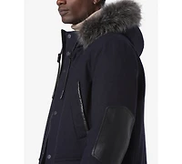 Marc New York Men's Dawson Hooded Parka with Faux-Leather & Faux-Fur Trim