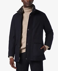 Marc New York Men's Brooks Melton Wool Car Coat with Faux Fur Collar