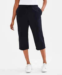 Style & Co Petite Solid-Knit Mid-Rise Capri Pants, Created for Macy's