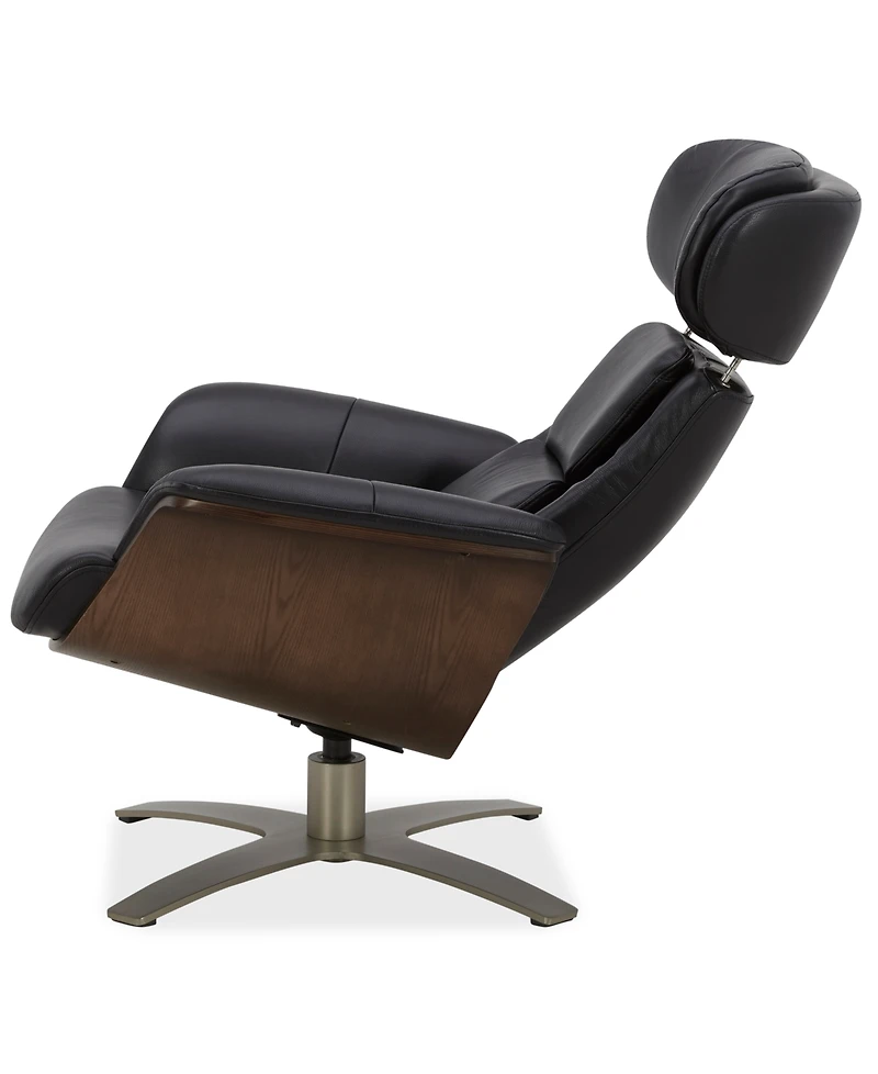 Janer Leather Swivel Chair, Created for Macy's