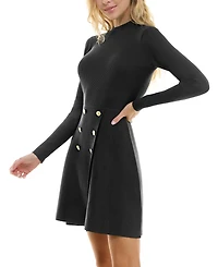 Bcx Juniors' Ribbed Mock-Neck Fit & Flare Sweater Dress