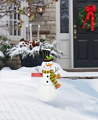 Glitzhome 40" H Metal Snowman Yard Stake