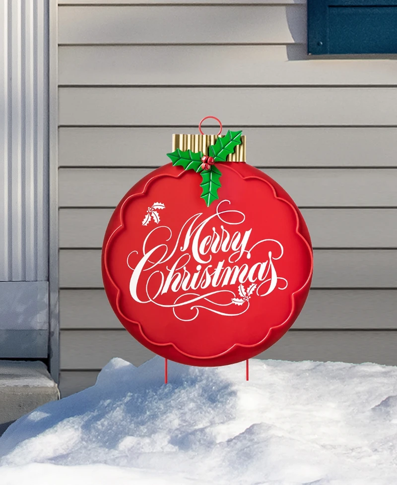 Glitzhome 24" H Metal Ornament Yard Stake