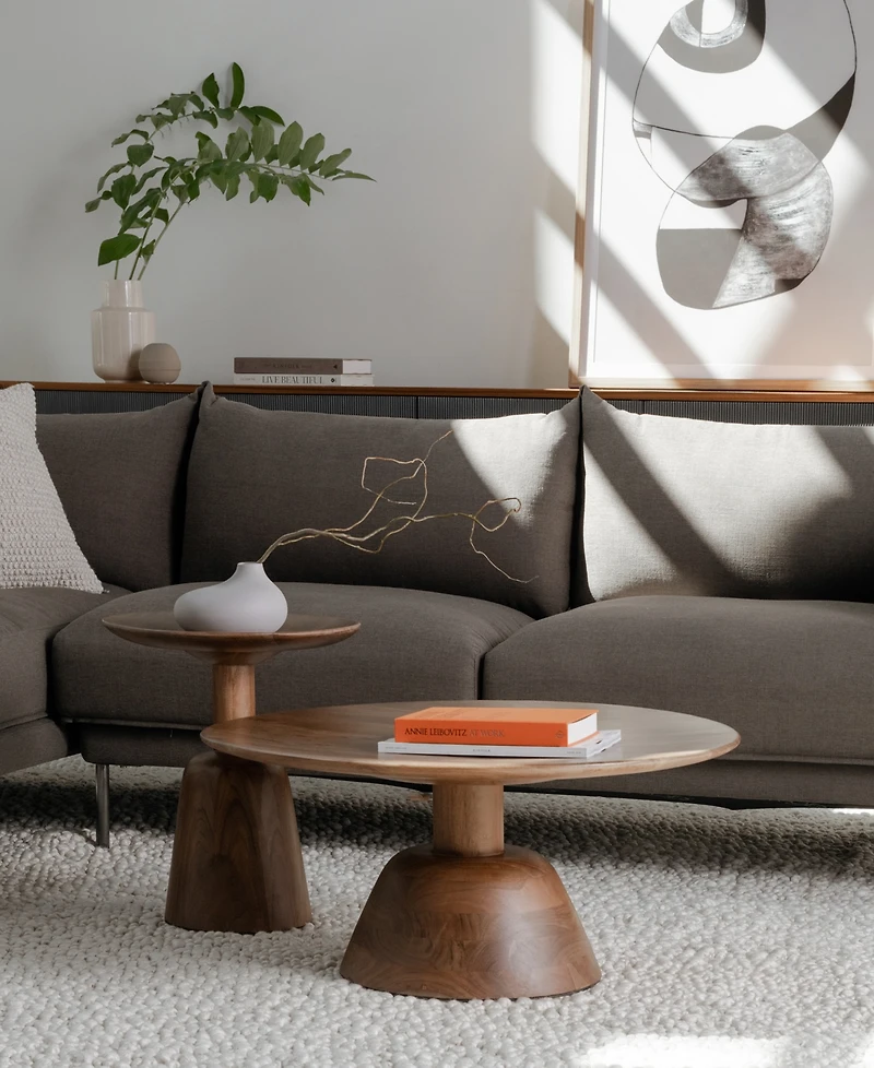 Nels 16" Acacia Wood Round End Table