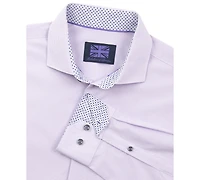 Michelsons of London Men's Regular-Fit Gingham Dot Dress Shirt