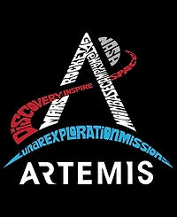La Pop Art Men's Nasa Artemis Logo Printed Word Art T-shirt