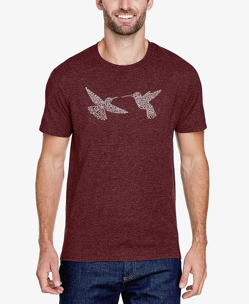 La Pop Art Men's Hummingbirds Premium Blend Word T-shirt