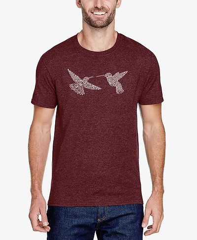 La Pop Art Men's Hummingbirds Premium Blend Word T-shirt