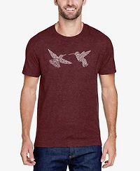 La Pop Art Men's Hummingbirds Premium Blend Word T-shirt