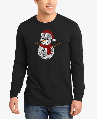 La Pop Art Men's Christmas Snowman Word Long Sleeve T-shirt