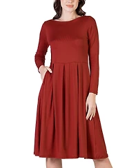 Women's Midi Length Fit and Flare Dress