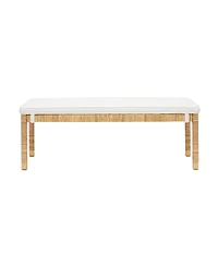 Tov Furniture 1 Piece Rattan Brass-Capped Legs Bench