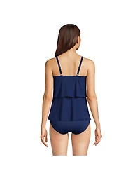 Lands' End Women's Scoop Neck Tiered Tankini Swimsuit Top