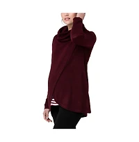 Ripe Maternity Maternity Ripe Cowl Neck Nursing Knit Sweater Maroon