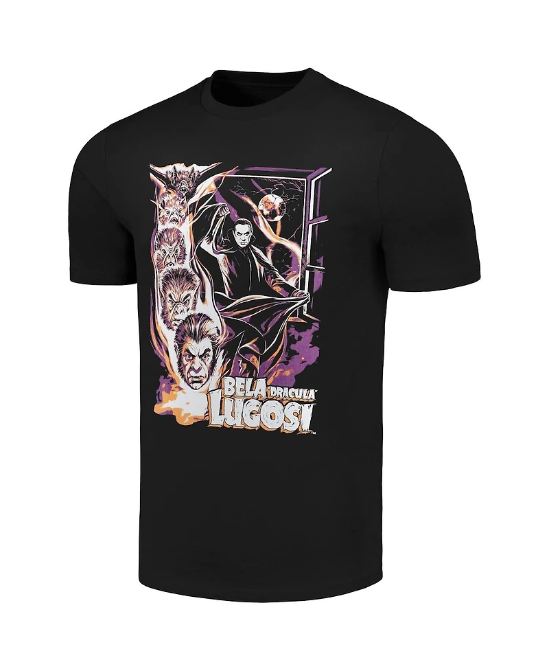 Men's Black Bela Lugosi Bat Transformation Graphic T-shirt