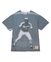 Men's Mitchell & Ness Hank Aaron Atlanta Braves Cooperstown Collection Highlight Sublimated Player Graphic T-shirt