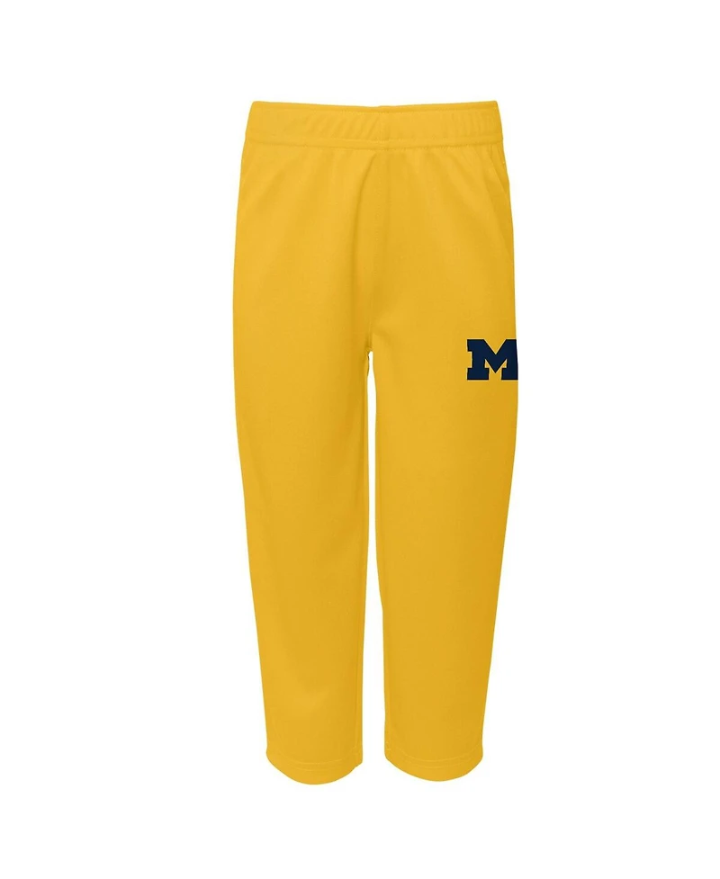 Toddler Boys and Girls Navy Michigan Wolverines Two-Piece Red Zone Jersey Pants Set