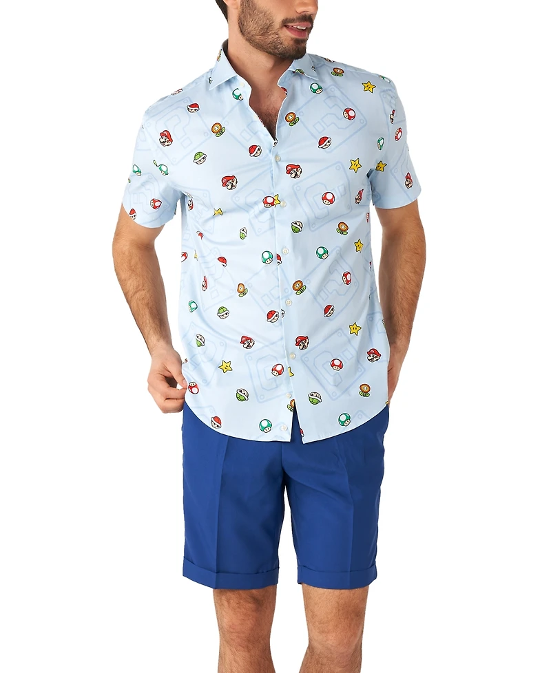 OppoSuits Men's Short-Sleeve Super Mario Icons Graphic Shirt