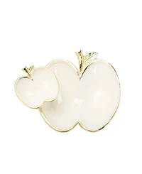 Two Apple Dish with Gold-Tone