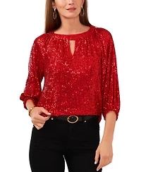 Vince Camuto Women's Keyhole Detail Raglan Sleeve Top